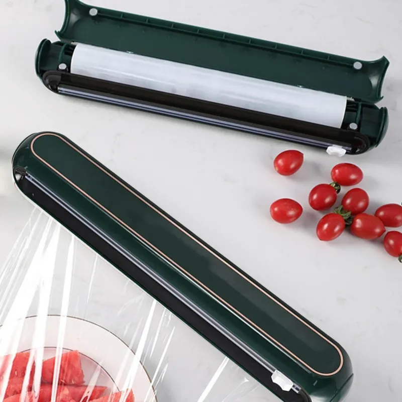 The Culinary Kit Küche & Esszimmer-Wandmontierter Plastikfolienspender Automatischer Küchenorganizer