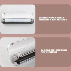 The Culinary Kit Küche & Esszimmer-Wandmontierter Plastikfolienspender Automatischer Küchenorganizer