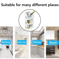 Tranquil Waters Badezimmer|Küche & Esszimmer-Wandmontierter Regal-Organizer ohne Bohren – platzsparende Aufbewahrungslösung