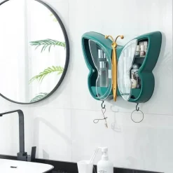 The Blissful Bath Badezimmer-Wandmontierter Schmetterlings-Make-up-Organizer – Aufbewahrungslösung für das Badezimmer