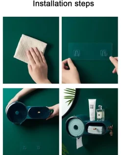 The Blissful Bath Badezimmer-Wandmontierter Taschentuchspender - Dekorativer Papierhalter für Küche und Bad