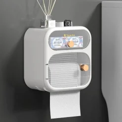 The Blissful Bath Badezimmer-Wandmontierter Toilettenpapier- und Handtuch-Organizer – MultiBox-Aufbewahrungslösung