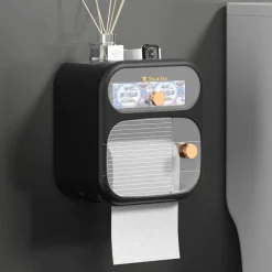 The Blissful Bath Badezimmer-Wandmontierter Toilettenpapier- und Handtuch-Organizer – MultiBox-Aufbewahrungslösung