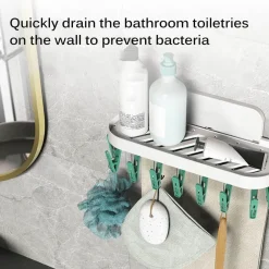 The Blissful Bath Badezimmer-Wandmontierter Wäscheständer für das Badezimmer – platzsparender Organizer