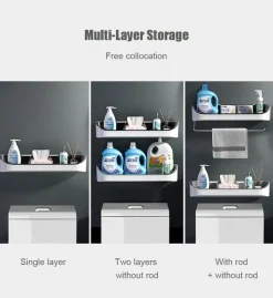 The Blissful Bath Badezimmer-Wandmontiertes Badezimmerregal - Master Storage Organizer