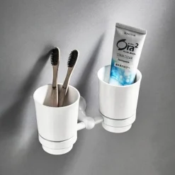 The Blissful Bath Badezimmer-Wandmontiertes Badezimmer-Zubehörhalter-Set – Organizer für Handtücher, Toilettenartikel und Accessoires