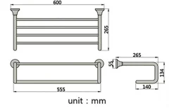 The Blissful Bath Badezimmer-Wandmontiertes Badezimmer-Zubehörhalter-Set – Organizer für Handtücher, Toilettenartikel und Accessoires