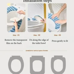 The Blissful Bath Badezimmer-Warm Toilet Seat Cover - Soft Deluxe Bathroom Accessory