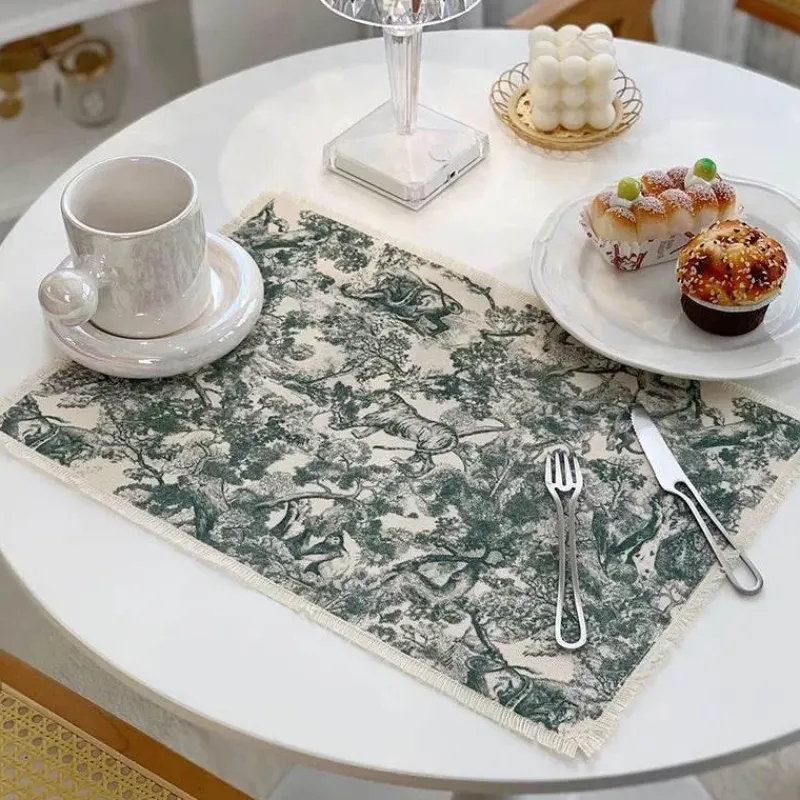 Plates u0026 More Küche & Esszimmer-Wasserdichte Essensmatte aus Baumwollleinen – wärmeisolierende Küchenunterlage