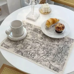 Plates u0026 More Küche & Esszimmer-Wasserdichte Essensmatte aus Baumwollleinen – wärmeisolierende Küchenunterlage