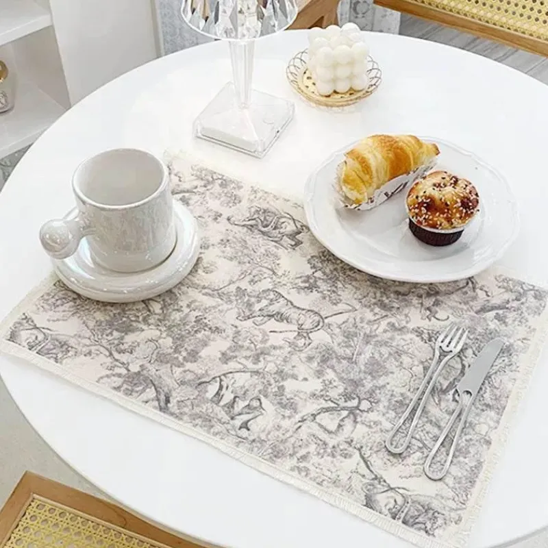 Plates u0026 More Küche & Esszimmer-Wasserdichte Essensmatte aus Baumwollleinen – wärmeisolierende Küchenunterlage