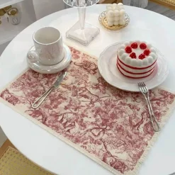 Plates u0026 More Küche & Esszimmer-Wasserdichte Essensmatte aus Baumwollleinen – wärmeisolierende Küchenunterlage