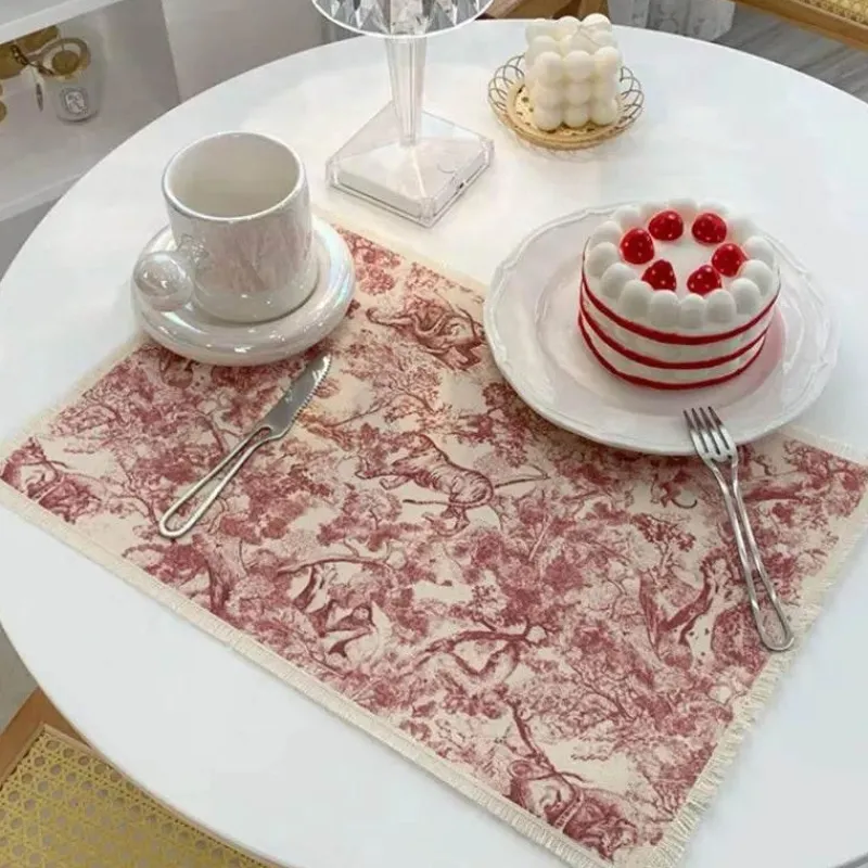 Plates u0026 More Küche & Esszimmer-Wasserdichte Essensmatte aus Baumwollleinen – wärmeisolierende Küchenunterlage