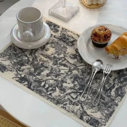 Plates u0026 More Küche & Esszimmer-Wasserdichte Essensmatte aus Baumwollleinen – wärmeisolierende Küchenunterlage