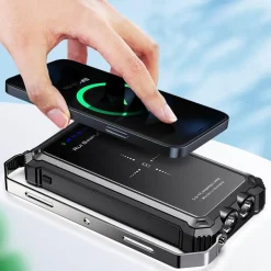 Gear Up u0026 Go Camping-Werkzeuge|Outdoor-Gadgets-Wasserdichte LED-Powerbank - Tragbares Ladegerät mit kabellosem Laden