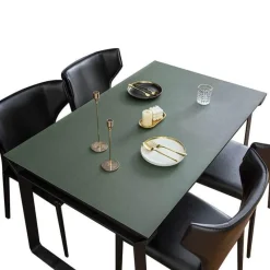 Timeless Touch Wohndeko|Küche & Esszimmer-Wasserdichte Tischschutzmatte aus Leder – nordisches minimalistisches Design