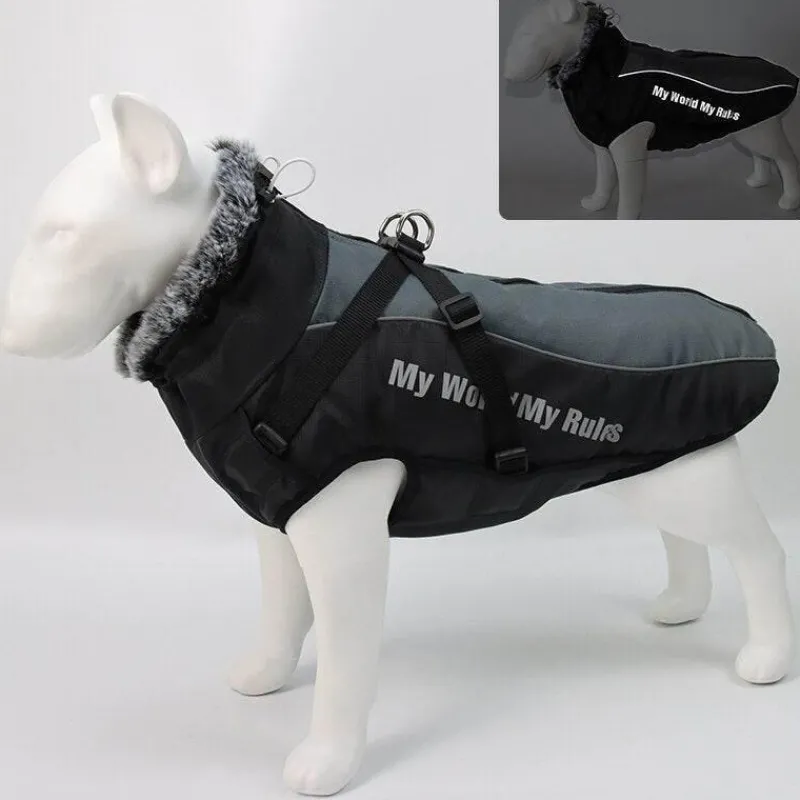 Furendo Haustierzubehör|Reinigungswerkzeuge Für Haustiere-Wasserdichte Winterjacke für Hunde – warmer, gemütlicher Haustiermantel