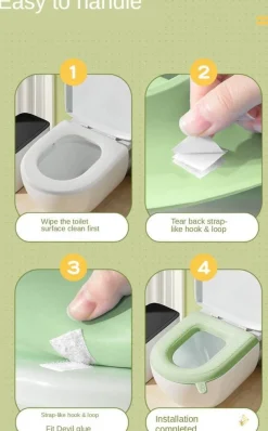 Tranquil Waters Badezimmer-Wasserdichter, weicher Toilettensitzbezug – Easy Lifter Cushion