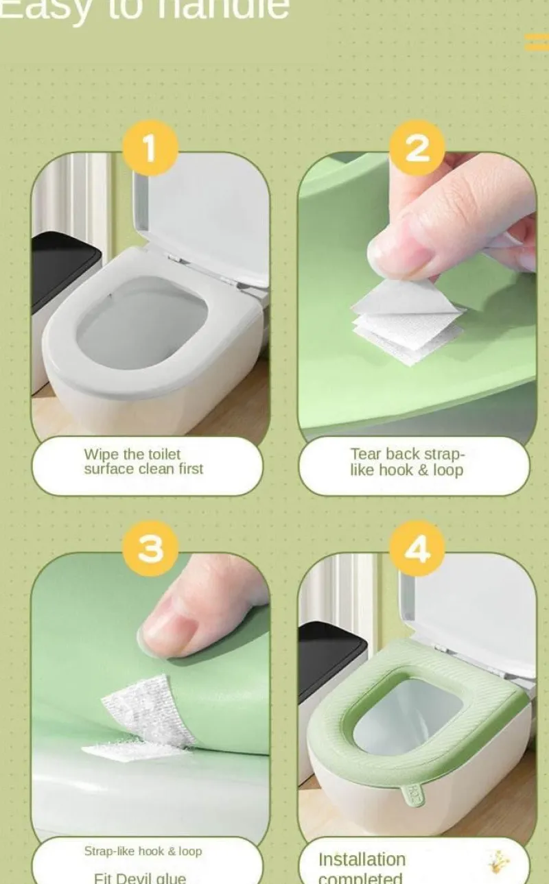 Tranquil Waters Badezimmer-Wasserdichter, weicher Toilettensitzbezug – Easy Lifter Cushion