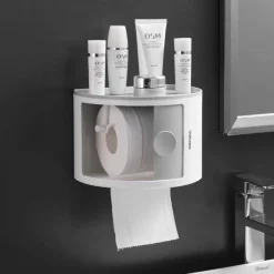 The Blissful Bath Badezimmer-Wasserdichtes mehrschichtiges Toilettenpapierhalter-Regal - Badezimmer-Aufbewahrungs-Organizer