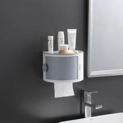 The Blissful Bath Badezimmer-Wasserdichtes mehrschichtiges Toilettenpapierhalter-Regal - Badezimmer-Aufbewahrungs-Organizer