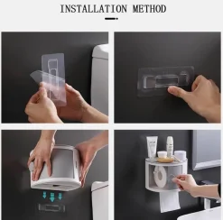 The Blissful Bath Badezimmer-Wasserdichtes mehrschichtiges Toilettenpapierhalter-Regal - Badezimmer-Aufbewahrungs-Organizer