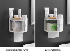 The Blissful Bath Badezimmer-Wasserdichtes mehrschichtiges Toilettenpapierhalter-Regal - Badezimmer-Aufbewahrungs-Organizer