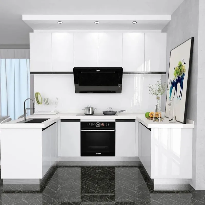 The Decor Haven Küche & Esszimmer|Heimwerkzeuge-Wasserfeste, selbstklebende Arbeitsplattenfolienrolle – glänzender Oberflächenschutz