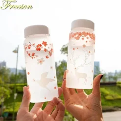 Feast u0026 Flair Küche & Esszimmer-Wasserflasche aus Milchglas im Elch-Design, 430 ml, mit Hülle