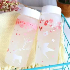 Feast u0026 Flair Küche & Esszimmer-Wasserflasche aus Milchglas im Elch-Design, 430 ml, mit Hülle