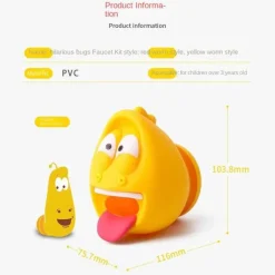 Tranquil Waters Badezimmer-Wasserhahnverlängerung für Kinder, Cartoon-Fisch, lustiges Badezubehör