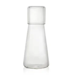 Plates u0026 More Küche & Esszimmer-Wasserkaraffe-Set aus klarem Glas mit Tasse – Trinkgeschirr fürs Bett