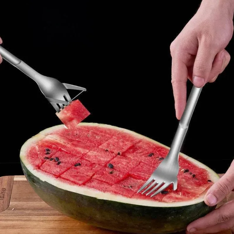 Tom Küche & Esszimmer-Wassermelonenschneider-Gabel - Schneidwerkzeug aus Edelstahl