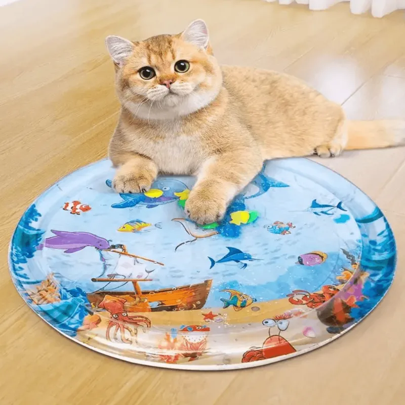 Furendo Haustierzubehör|Reinigungswerkzeuge Für Haustiere-Wasserspielmatte – Interaktives Wasseraktivitätsspielzeug für Kinder