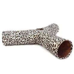 Decor Haustierzubehör|Haustierbetten-3-Wege-Katzentunnel – Katzenspielzeug mit Leopardenmuster