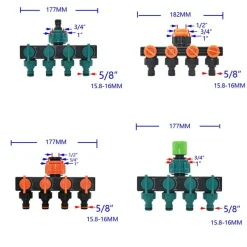 Adventure Basecamp Camping Im Freien|Gadgets Für Zuhause-4-Wege-Wasserverteiler für den Gartenhahn – Schlauchverbinder-Bewässerungssystem
