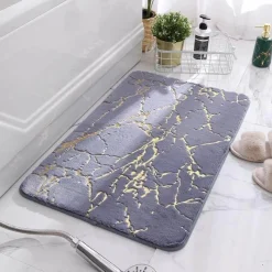 Tranquil Waters Badezimmer-Weiche, saugfähige, rutschfeste Badezimmermatte – flauschiges, modernes Design