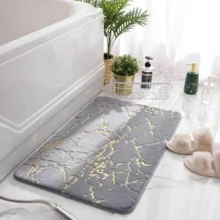 Tranquil Waters Badezimmer-Weiche, saugfähige, rutschfeste Badezimmermatte – flauschiges, modernes Design