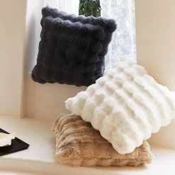 Cozy Cushions Bettzeug-Weicher Kissenbezug aus Plüsch mit Wolkenmotiv, gemütliches Dekokissen für Zuhause