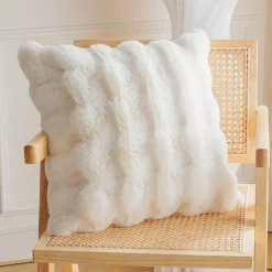 Cozy Cushions Bettzeug-Weicher Kissenbezug aus Plüsch mit Wolkenmotiv, gemütliches Dekokissen für Zuhause