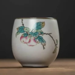 Plates u0026 More Küche & Esszimmer-Weiße Kung-Fu-Teetasse aus Porzellan – Keramik-Trinkgeschirr mit Henkel