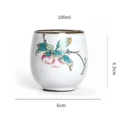 Plates u0026 More Küche & Esszimmer-Weiße Kung-Fu-Teetasse aus Porzellan – Keramik-Trinkgeschirr mit Henkel