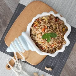 Feast u0026 Flair Küche & Esszimmer-Weißes Conch-Teller-Set – elegantes Porzellangeschirr für Snacks und Desserts