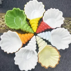 Feast u0026 Flair Küche & Esszimmer-Weißes Conch-Teller-Set – elegantes Porzellangeschirr für Snacks und Desserts