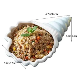 Feast u0026 Flair Küche & Esszimmer-Weißes Conch-Teller-Set – elegantes Porzellangeschirr für Snacks und Desserts