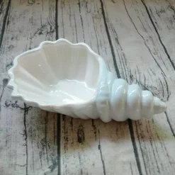 Feast u0026 Flair Küche & Esszimmer-Weißes Conch-Teller-Set – elegantes Porzellangeschirr für Snacks und Desserts