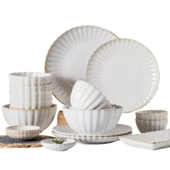 Plates u0026 More Küche & Esszimmer-Weißes Esstellerset aus Keramik - Geschirr der japanischen Serie