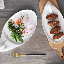 Feast u0026 Flair Küche & Esszimmer-Weißes Keramikteller-Set mit Ente – dekoratives Geschirr