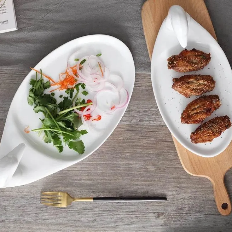 Feast u0026 Flair Küche & Esszimmer-Weißes Keramikteller-Set mit Ente – dekoratives Geschirr