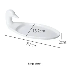 Feast u0026 Flair Küche & Esszimmer-Weißes Keramikteller-Set mit Ente – dekoratives Serviergeschirr